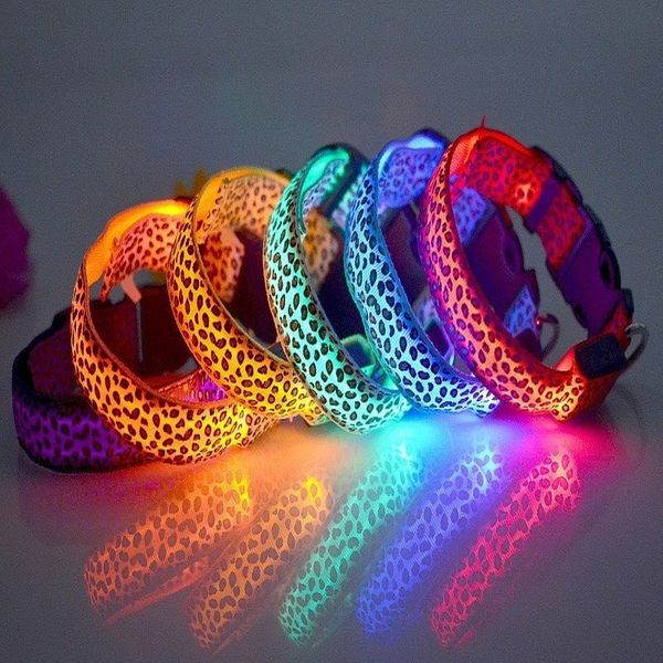 dog collars & leashes hoomall 1pc colorful leopard collar night led light soft nylon adjustable harness pet accessories
dog collars & leashes hoomall 1pc colorful leopard collar night led light soft nylon adjustable harness pet accessories