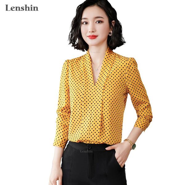women's blouses & shirts lenshin polka dot loose chiffon shirt breathable soft v-neck draped blouse women female wear casual style offi, White
women's blouses & shirts lenshin polka dot loose chiffon shirt breathable soft v-neck draped blouse women female wear casual style offi, White