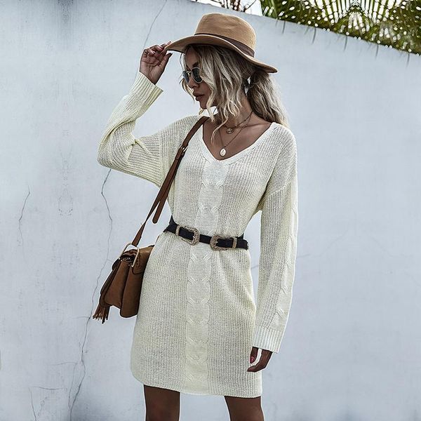 casual dresses autumn winter full sleeve slim dress for women hollow out knitted v neck solid color, Black;gray
casual dresses autumn winter full sleeve slim dress for women hollow out knitted v neck solid color, Black;gray