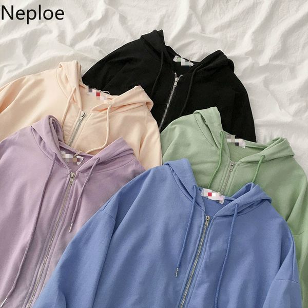 neploe korean sweet zipper hooded hoodies casual loose solid color sweatshirts female new jackets coat women outwear 1c896 210423, Black
neploe korean sweet zipper hooded hoodies casual loose solid color sweatshirts female new jackets coat women outwear 1c896 210423, Black