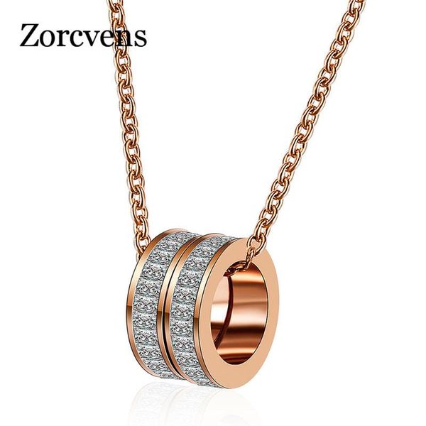 pendant necklaces modyle 2021 fashion rose gold color stainless steel necklace full cubic zirconia round for woman, Silver
pendant necklaces modyle 2021 fashion rose gold color stainless steel necklace full cubic zirconia round for woman, Silver