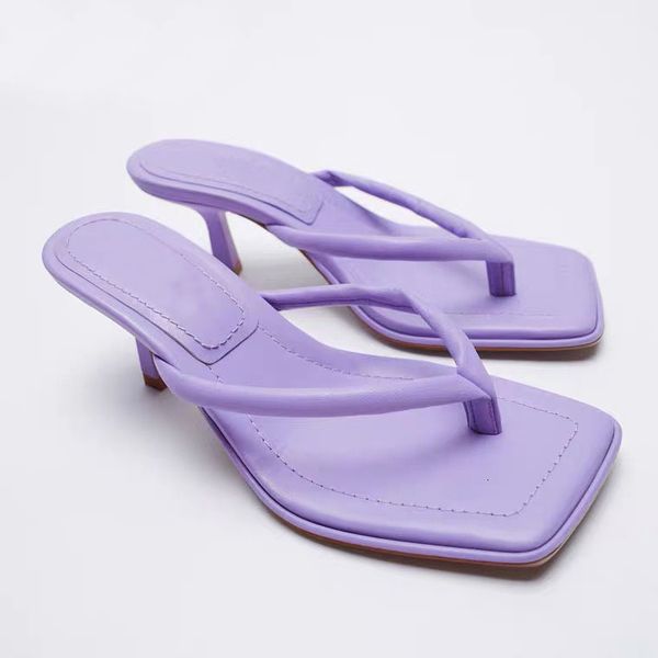 slippers same design summer women flip flops shoes high thin heel square toe purple jandal odd2, Black
slippers same design summer women flip flops shoes high thin heel square toe purple jandal odd2, Black