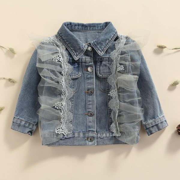 jackets children denim for baby girls autumn coat gauze stitching shirt-collar long sleeve button-open lace jacket outwear, Blue;gray
jackets children denim for baby girls autumn coat gauze stitching shirt-collar long sleeve button-open lace jacket outwear, Blue;gray