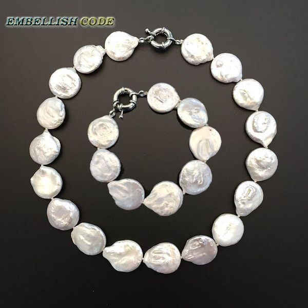 earrings & necklace large size baroque button coin shape choker bracelet set fine jewelry natural freshwater pearls white color elegant, Silver
earrings & necklace large size baroque button coin shape choker bracelet set fine jewelry natural freshwater pearls white color elegant, Silver
