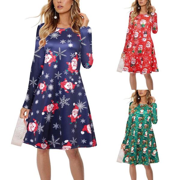 casual dresses women christmas dress multi color printing long sleeve loose clothing o-neck snowflake xmas santa print holiday swing, Black;gray
casual dresses women christmas dress multi color printing long sleeve loose clothing o-neck snowflake xmas santa print holiday swing, Black;gray