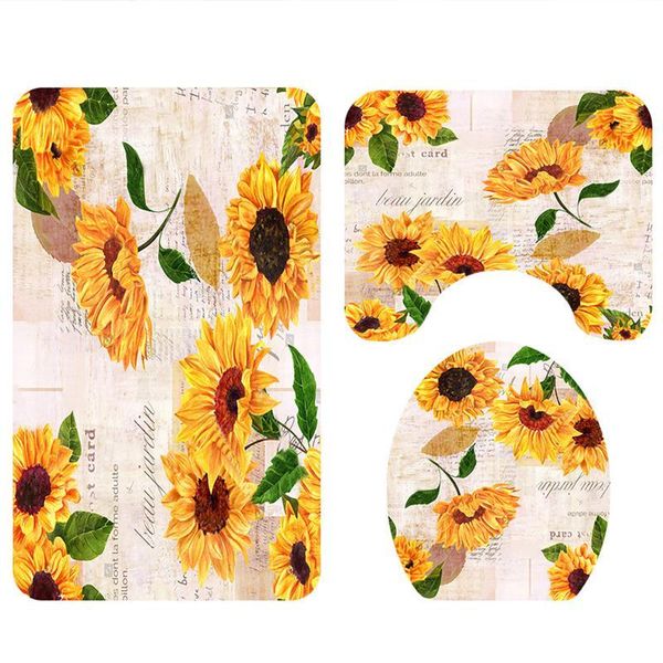bath mats 4pcs sunflower pattern bathroom pads curtain set anti-slip waterproof shower toilet seat lid cover washroom carpets mat
bath mats 4pcs sunflower pattern bathroom pads curtain set anti-slip waterproof shower toilet seat lid cover washroom carpets mat