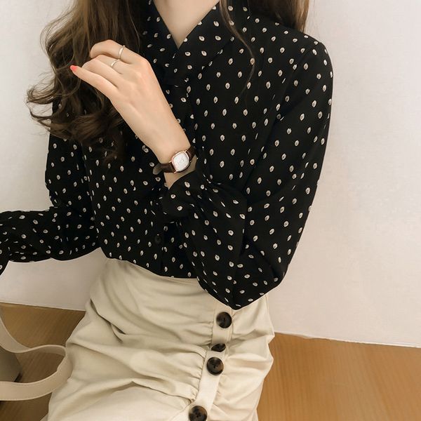 women's blouses & shirts korean-style women's office linen, casual autumn with long sleeves of chiffon, and lebe, White
women's blouses & shirts korean-style women's office linen, casual autumn with long sleeves of chiffon, and lebe, White