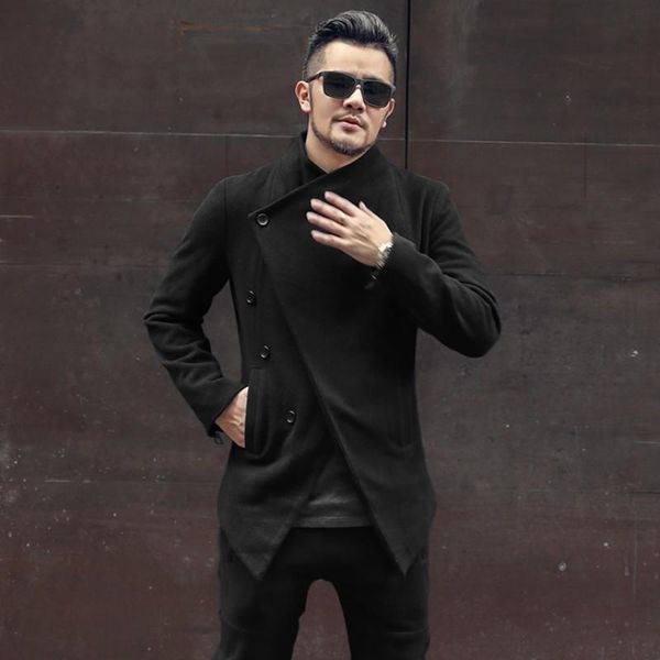 men's jackets designer mens irregular woolen jacket buttons turtleneck coat british business man slim fit casual outwear, Black;brown
men's jackets designer mens irregular woolen jacket buttons turtleneck coat british business man slim fit casual outwear, Black;brown