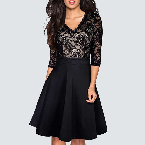 vintage new floral dresses women autumn stylish lace patchwork black party casual work office swing skater dress y1006, Black;gray
vintage new floral dresses women autumn stylish lace patchwork black party casual work office swing skater dress y1006, Black;gray