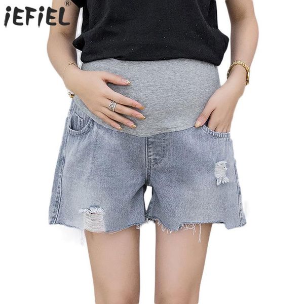 maternity short pants pregnant women distressed denim shorts pregnancy adjustable waist stretch belly jeans loose plus size bottoms, White
maternity short pants pregnant women distressed denim shorts pregnancy adjustable waist stretch belly jeans loose plus size bottoms, White