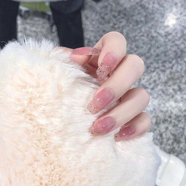 24pcs pink glitter line long fake nails full cover nail art false glue cute style decoration nail1, Red;gold
24pcs pink glitter line long fake nails full cover nail art false glue cute style decoration nail1, Red;gold