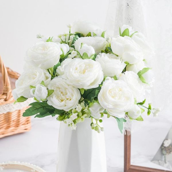 decorative flowers & wreaths white rose artificial flower silk peony small bouquet wedding decoration home party winter false
decorative flowers & wreaths white rose artificial flower silk peony small bouquet wedding decoration home party winter false