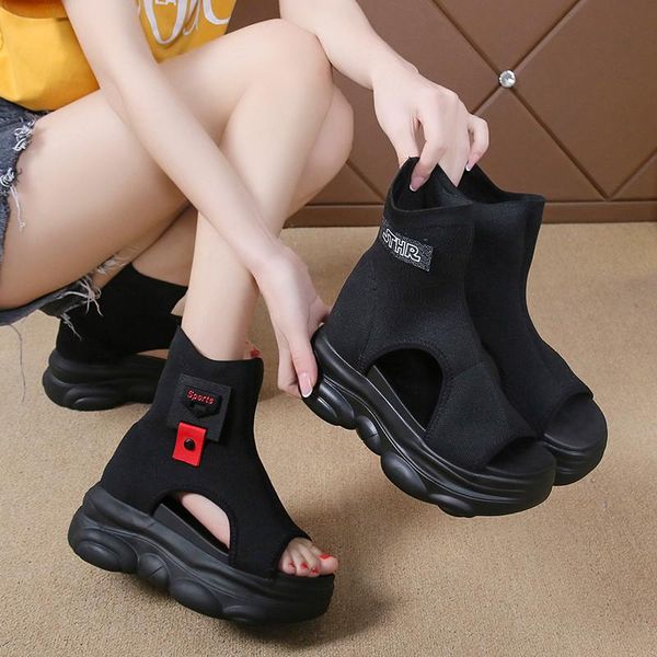 high heeled sandals female slides thick shoes bottom summer 2021 women's wedge with open toe platform size 35-39, Black
high heeled sandals female slides thick shoes bottom summer 2021 women's wedge with open toe platform size 35-39, Black