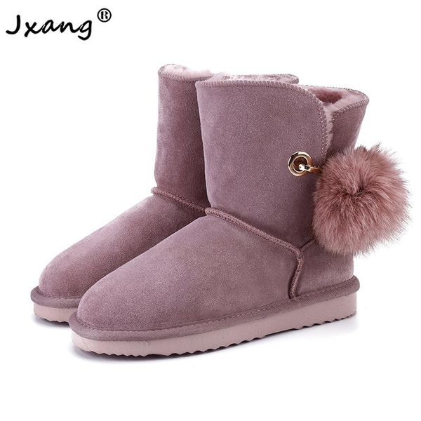 boots jxang 2021 fashion leather australian snow winter women's hair ball warm shoes dusk plus size 34-44, Black
boots jxang 2021 fashion leather australian snow winter women's hair ball warm shoes dusk plus size 34-44, Black