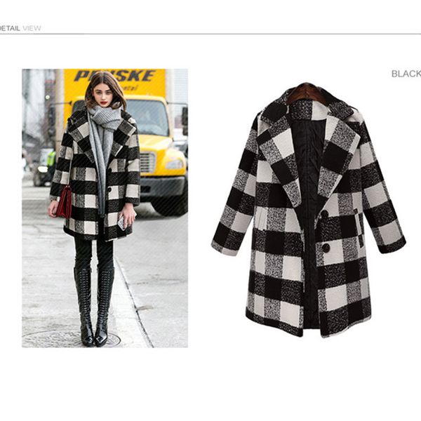 2020 new cross-border european and american style women woolen coat large plaid woolen overcoat and trench coat women, Tan;black
2020 new cross-border european and american style women woolen coat large plaid woolen overcoat and trench coat women, Tan;black