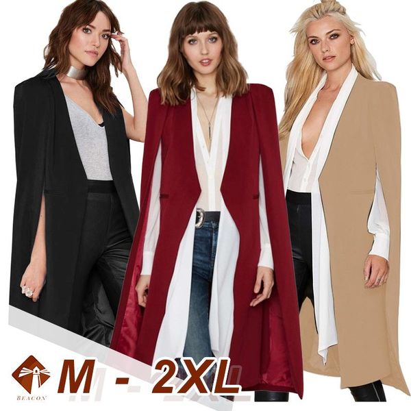 plus size outerwear & coats windbreaker female 2021 fashion large cloak no buckle coat slim streetwear ladies longline cape party casua, Black
plus size outerwear & coats windbreaker female 2021 fashion large cloak no buckle coat slim streetwear ladies longline cape party casua, Black