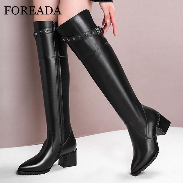 boots foreada real leather over-the-knee women buckle high heel long zip pointed toe thick lady shoes winter size 42, Black
boots foreada real leather over-the-knee women buckle high heel long zip pointed toe thick lady shoes winter size 42, Black