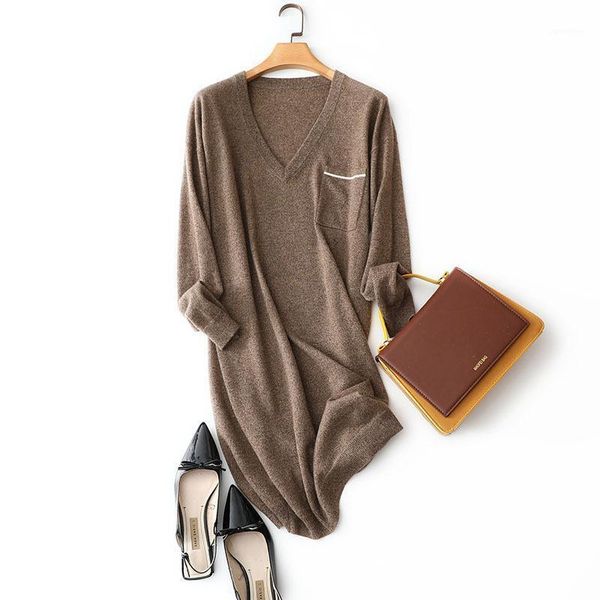 casual dresses 100% cashmere v neck loose knitted dress women pullovers, Black;gray
casual dresses 100% cashmere v neck loose knitted dress women pullovers, Black;gray