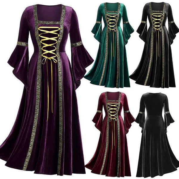 casual dresses 2021 mujer ropa summer women's long dress vintage sleeve floor length elegant elven vestidos robe femme, Black;gray
casual dresses 2021 mujer ropa summer women's long dress vintage sleeve floor length elegant elven vestidos robe femme, Black;gray