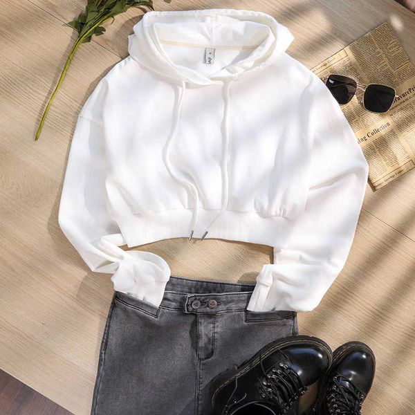 slim spring autumn women sweatshirt hoodie casual solid long sleeve crop hooded pullovers plus size m30708 210526, Black
slim spring autumn women sweatshirt hoodie casual solid long sleeve crop hooded pullovers plus size m30708 210526, Black
