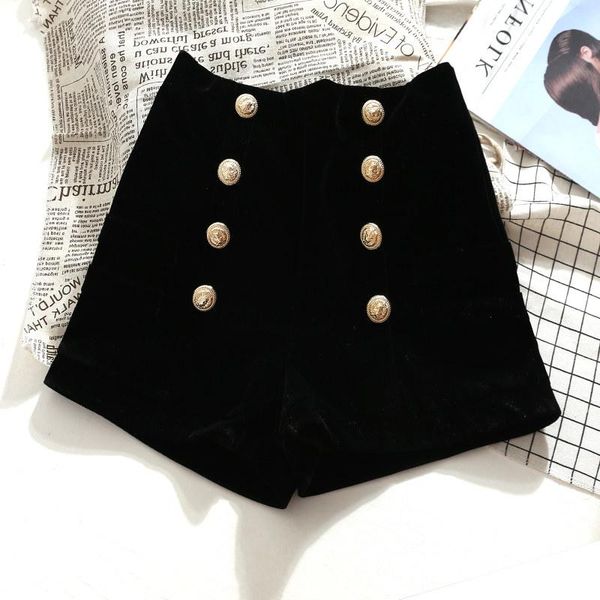 women spring and autumn velvet shorts high waist all match buttons black short trousers loose 2xl bottom 2021 women's, White;black
women spring and autumn velvet shorts high waist all match buttons black short trousers loose 2xl bottom 2021 women's, White;black