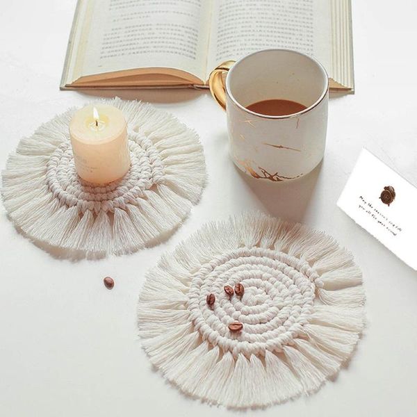 northern europe macrame cup pad bohemia tablecloth table mat pure handmade cotton braid non-slip insulation mats for kitchen & pads
northern europe macrame cup pad bohemia tablecloth table mat pure handmade cotton braid non-slip insulation mats for kitchen & pads