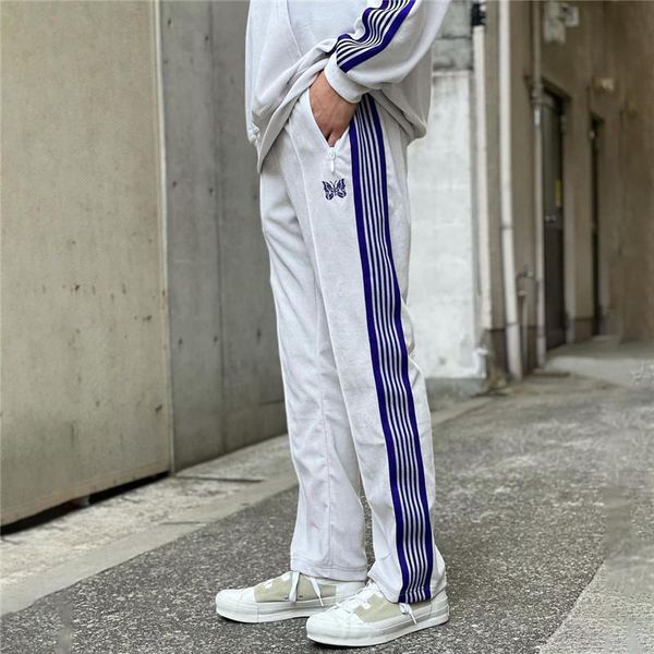men's pants white needles men women 1:1 velvet butterfly embroidered logo awge street trousers, Black
men's pants white needles men women 1:1 velvet butterfly embroidered logo awge street trousers, Black