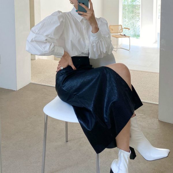 dress two women spring korean style long sleeve solid shirt and high waist split pu skirt piece outfits elegant 0yeq 229o, Black;gray
dress two women spring korean style long sleeve solid shirt and high waist split pu skirt piece outfits elegant 0yeq 229o, Black;gray