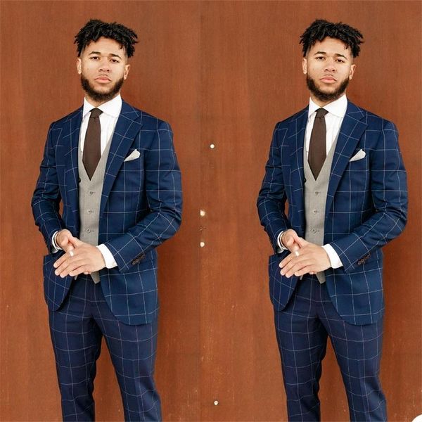 men's suits & blazers navy men 2 pieces plaid designer party wear fashion office business peaked lapel blazer suit coat+pant, White;black
men's suits & blazers navy men 2 pieces plaid designer party wear fashion office business peaked lapel blazer suit coat+pant, White;black