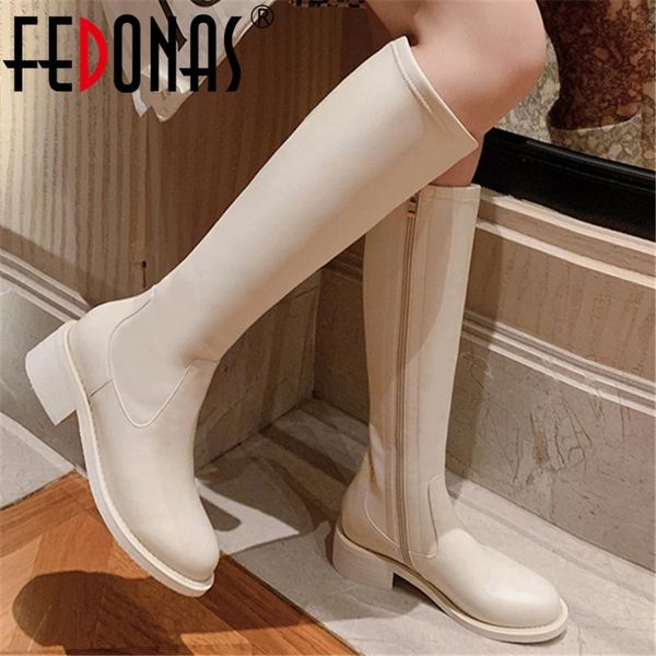 boots fedonas basic classic women knee high autumn winter splicing genuine leather thick heels shoes woman pumps arrival, Black
boots fedonas basic classic women knee high autumn winter splicing genuine leather thick heels shoes woman pumps arrival, Black