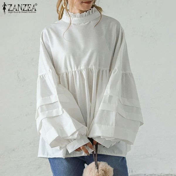 blouses zanzae fashion women's blouse 2021 autumn puff sleeve shirts female ruffle o-neck casual solid blusa femininas plus size 5xl, White
blouses zanzae fashion women's blouse 2021 autumn puff sleeve shirts female ruffle o-neck casual solid blusa femininas plus size 5xl, White
