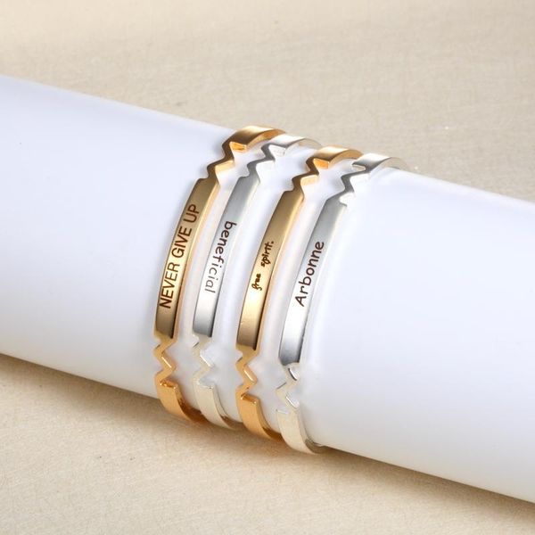 bangle gold and silver color simple bar warp with positive inspirational mantra quote wholesale 10pcs, Black
bangle gold and silver color simple bar warp with positive inspirational mantra quote wholesale 10pcs, Black