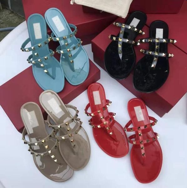 sandals brand v rivets clip toe rivet plastic rubber flat women beach sandals flip flops jelly slippers, Black
sandals brand v rivets clip toe rivet plastic rubber flat women beach sandals flip flops jelly slippers, Black
