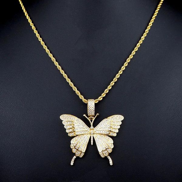 pendant necklaces butterfly hip-hop european and american men's necklace bronze jewelry zircon micro-inlaid street personality accesso, Silver
pendant necklaces butterfly hip-hop european and american men's necklace bronze jewelry zircon micro-inlaid street personality accesso, Silver