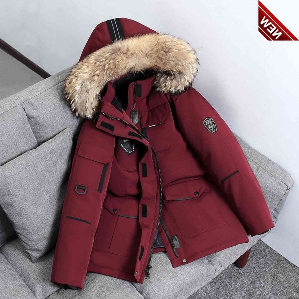puffer jacket warm white duck down parka mens winter -30 degree multi-pocket hooded male casual fur coat, Black
puffer jacket warm white duck down parka mens winter -30 degree multi-pocket hooded male casual fur coat, Black