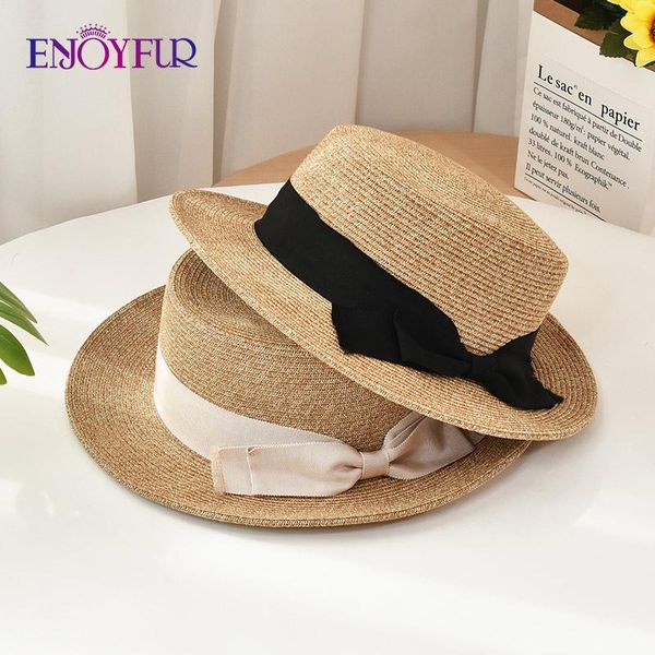 wide brim hats enjoyfur women summer sun fashion flat straw caps bowknot ribbon beach hat uv protection female travel cap 2021, Blue;gray
wide brim hats enjoyfur women summer sun fashion flat straw caps bowknot ribbon beach hat uv protection female travel cap 2021, Blue;gray