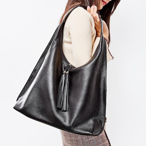 women's leather bags handbag 2021 fashion tassled shoulder bag tote
