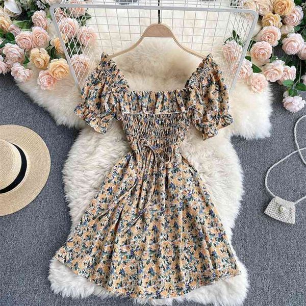 sweet girl floral vestidos female summer style puff sleeve ruffled square collar slim holiday mini dress gk642 210506, Black;gray
sweet girl floral vestidos female summer style puff sleeve ruffled square collar slim holiday mini dress gk642 210506, Black;gray
