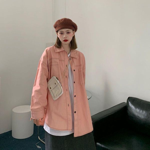 women's jackets jacket spring korean pink solid color button shirt loose student all-match long-sleeve streetwear sweet casual coats, Black;brown
women's jackets jacket spring korean pink solid color button shirt loose student all-match long-sleeve streetwear sweet casual coats, Black;brown