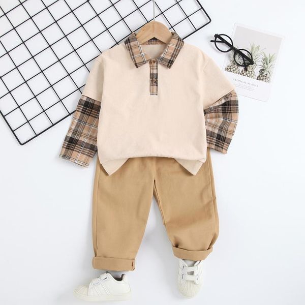 clothing sets 1-6y casual kids baby boy suits autumn spring outfits plaids spliced turn down collar shirts+long trousers children, White
clothing sets 1-6y casual kids baby boy suits autumn spring outfits plaids spliced turn down collar shirts+long trousers children, White