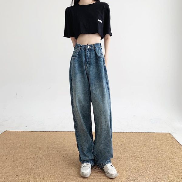 women's jeans woman pants autumn high waist baggy straight trousers pantalones vaqueros mujer, Blue
women's jeans woman pants autumn high waist baggy straight trousers pantalones vaqueros mujer, Blue