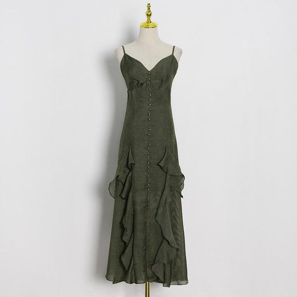 casual dresses 2021 spring fashion temperament sling neck slim ruffled long dress 83299, Black;gray
casual dresses 2021 spring fashion temperament sling neck slim ruffled long dress 83299, Black;gray