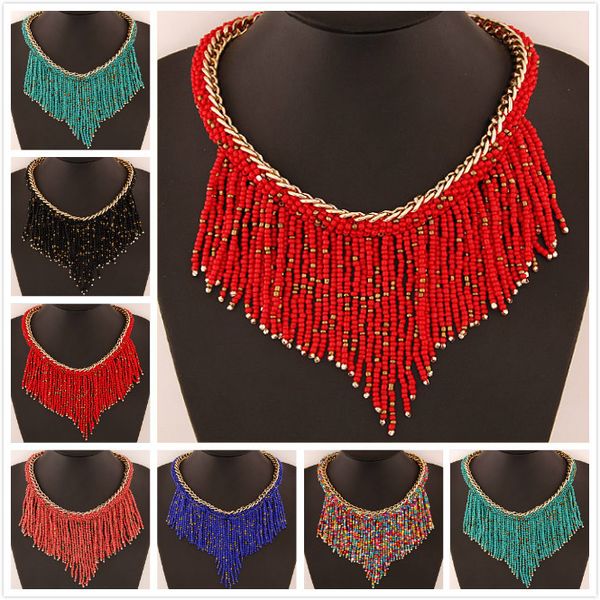 bohemian beads necklaces choker fashion for women jewelry mujer handwoven collier long tassel bead statement pendants gift, Golden;silver
bohemian beads necklaces choker fashion for women jewelry mujer handwoven collier long tassel bead statement pendants gift, Golden;silver