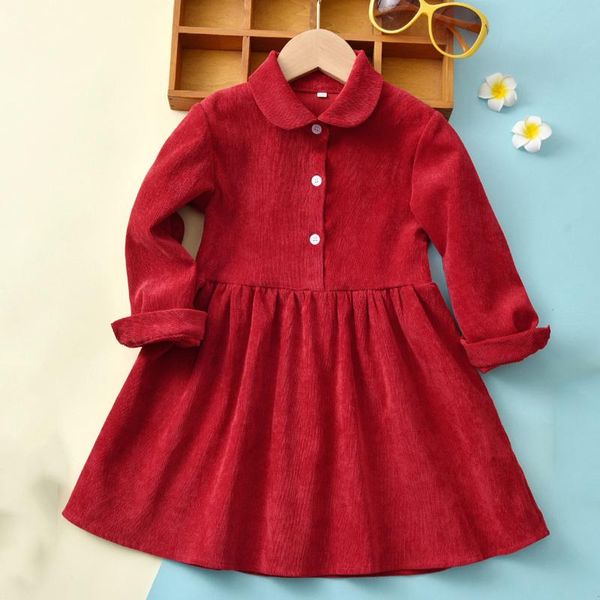 girl's dresses 2021 autumn fashion elegant little girl long-sleeve corduroy pleated princess dress for girls casual a-line 2-6 years, Red;yellow
girl's dresses 2021 autumn fashion elegant little girl long-sleeve corduroy pleated princess dress for girls casual a-line 2-6 years, Red;yellow