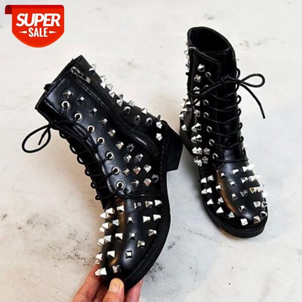 women rivet boots women's leather ankle boots ladies zip lace up shoes female round toe mid heels female fashion drop ship #0f5p, Black
women rivet boots women's leather ankle boots ladies zip lace up shoes female round toe mid heels female fashion drop ship #0f5p, Black