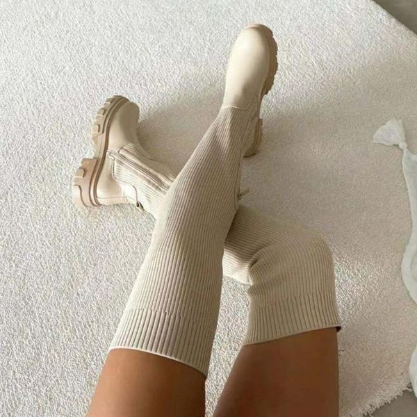 boots rimocy 2021 autumn women thigh high chunky elastic knitted over the knee sock woman long platform botas plus size 43, Black
boots rimocy 2021 autumn women thigh high chunky elastic knitted over the knee sock woman long platform botas plus size 43, Black