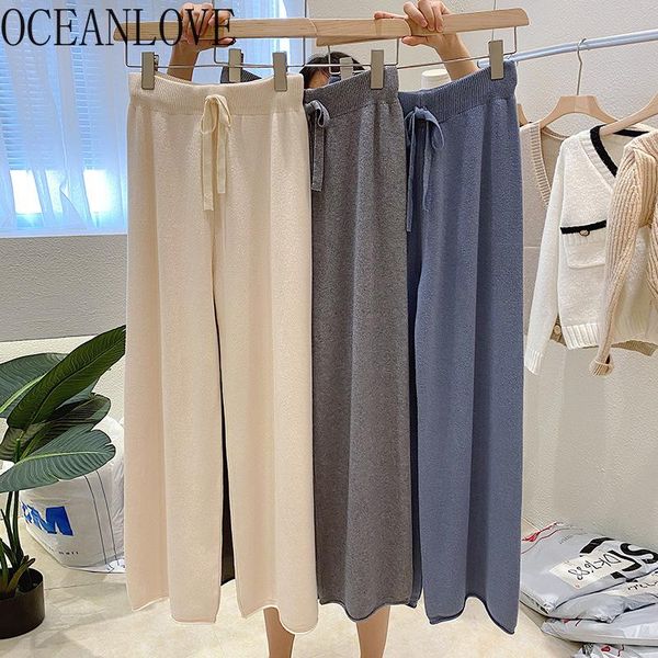 women's pants & capris oceanlove knitted women solid high waist wide leg autumn winter casual pantalones de mujer korean style trousers, Black;white
women's pants & capris oceanlove knitted women solid high waist wide leg autumn winter casual pantalones de mujer korean style trousers, Black;white
