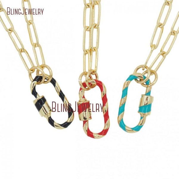 pendant necklaces enamel screw clasp necklace oval carabiner lock gold chain nm30277, Silver
pendant necklaces enamel screw clasp necklace oval carabiner lock gold chain nm30277, Silver