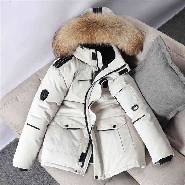 men winter down thicken jackets -30 degree parkas real fur collar warm casual waterproof white duck coats, Black
men winter down thicken jackets -30 degree parkas real fur collar warm casual waterproof white duck coats, Black