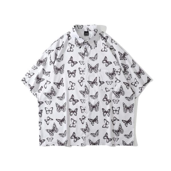 men's casual shirts 2021 summer european style butterfly full-print short-sleeved shirt men hip-hop loose couple half sleeve, White;black
men's casual shirts 2021 summer european style butterfly full-print short-sleeved shirt men hip-hop loose couple half sleeve, White;black